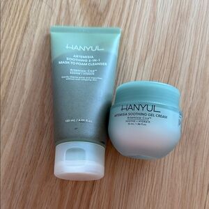 HANYUL Artemisia Soothing 2-in-1 Mask & Gel Cream Set - Mint Green